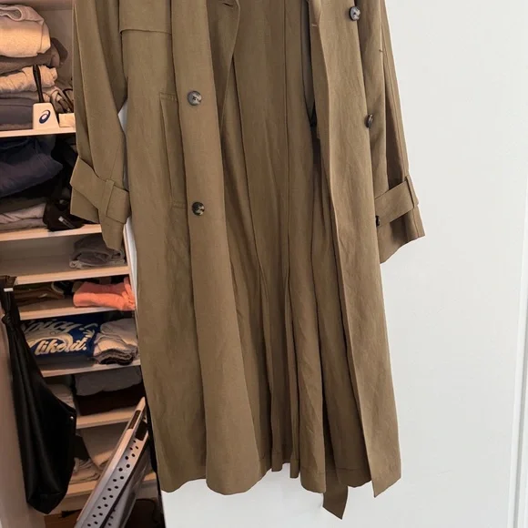 Olive Green Wilfred Phase Trench Coat - Picture 4 of 4